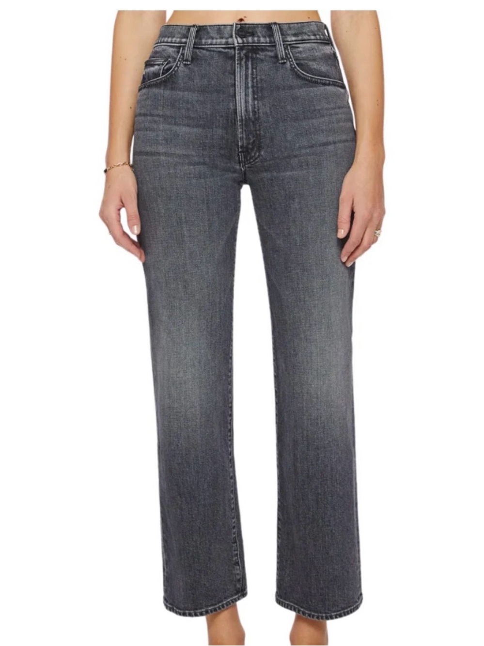MOTHER Superior Rambler Straight-Leg Jeans Outta Sight (Charcoal Gray) Size 27